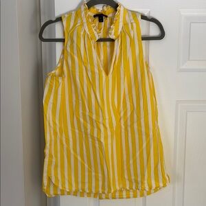 Yellow and White Striped Sleeveless Top